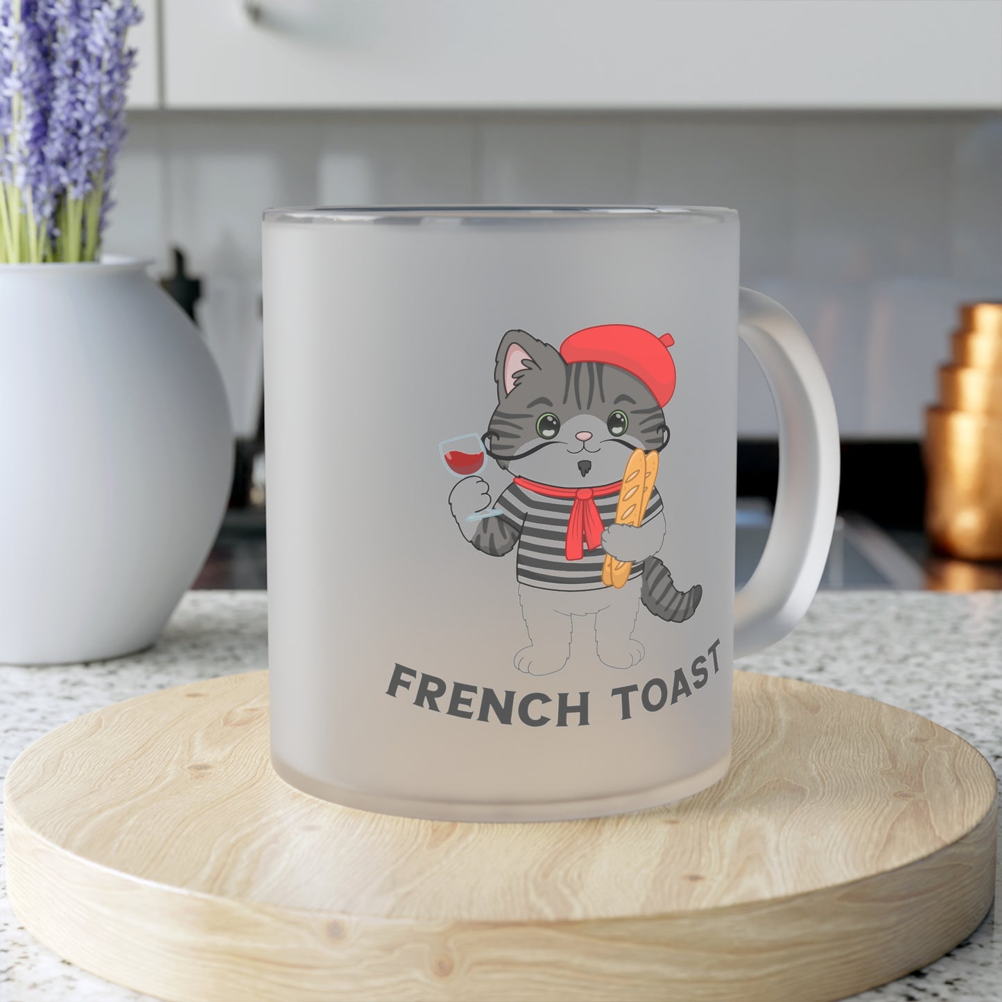 "French Toast" Frosted Glass Mug