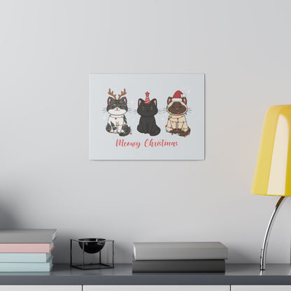 Matte "Meowy Christmas" Canvas