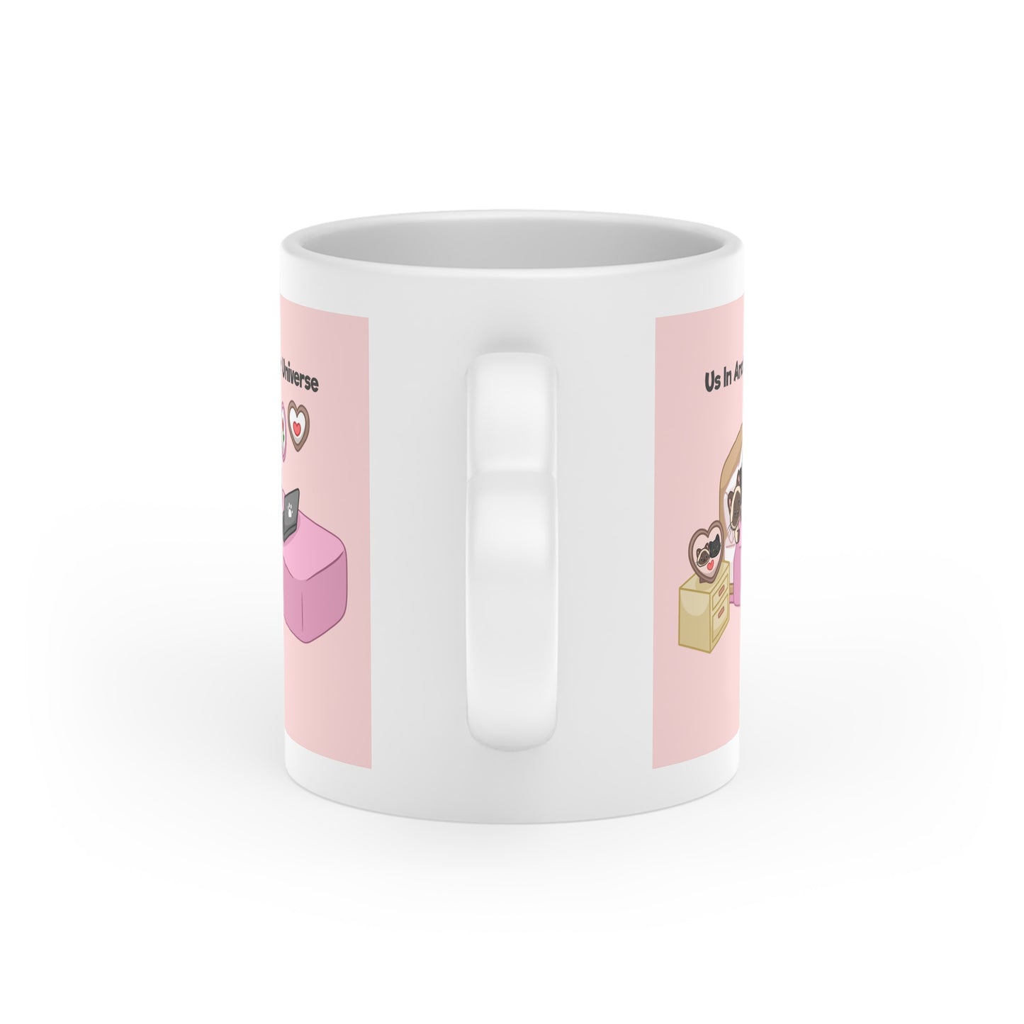 "Us In Another Universe" Heart-Shaped Mug