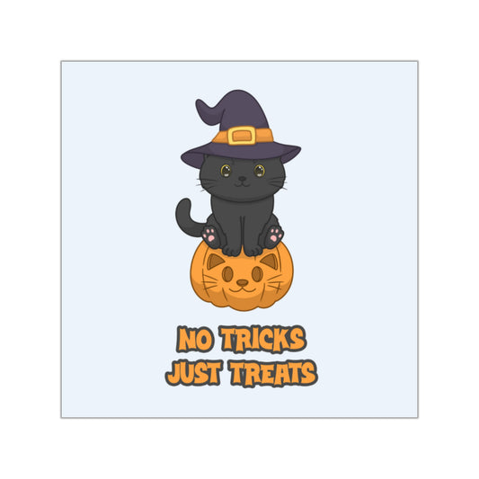 "No Tricks Just Treats" Sticker - Blue