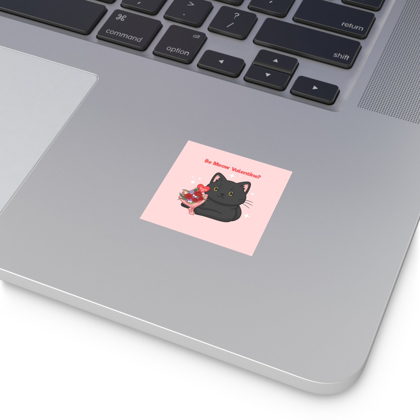 Copy of "Be Meow Valentine?" Square Vinyl Stickers