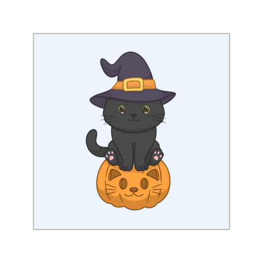 "Purrfectly Spooky Pumpkin" Sticker - Blue