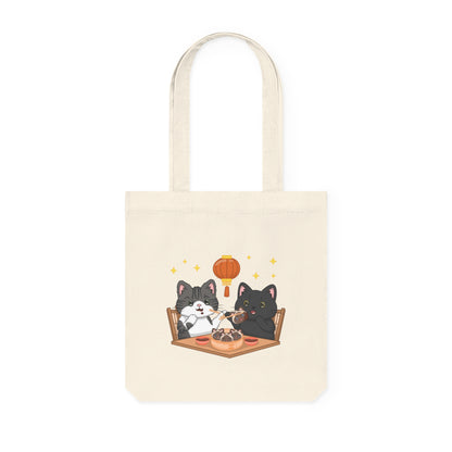 "Eating Dumpling's" Woven Tote Bag