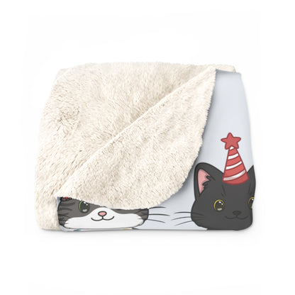 "Meowy Christmas" Sherpa Fleece Blanket