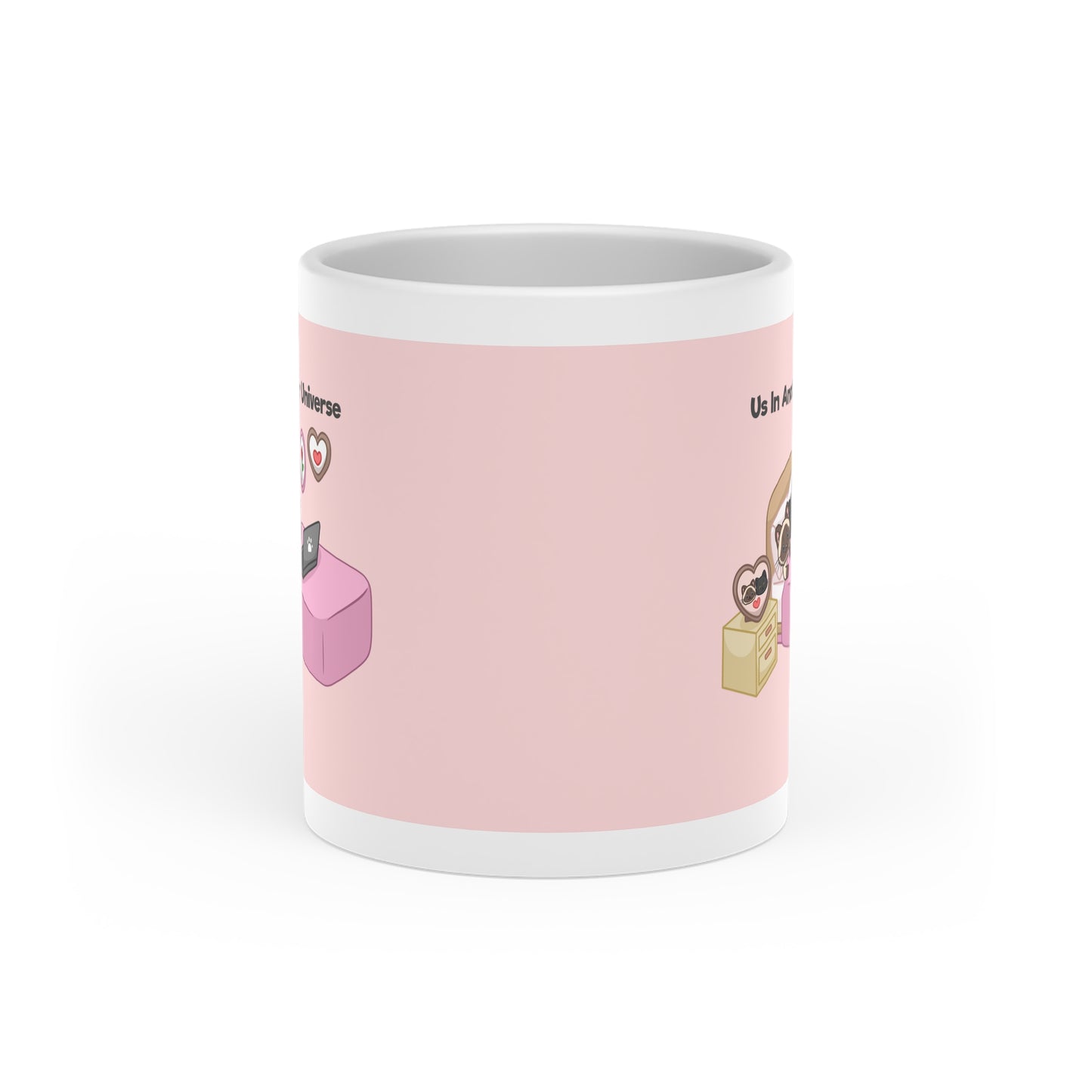 "Us In Another Universe" Heart-Shaped Mug