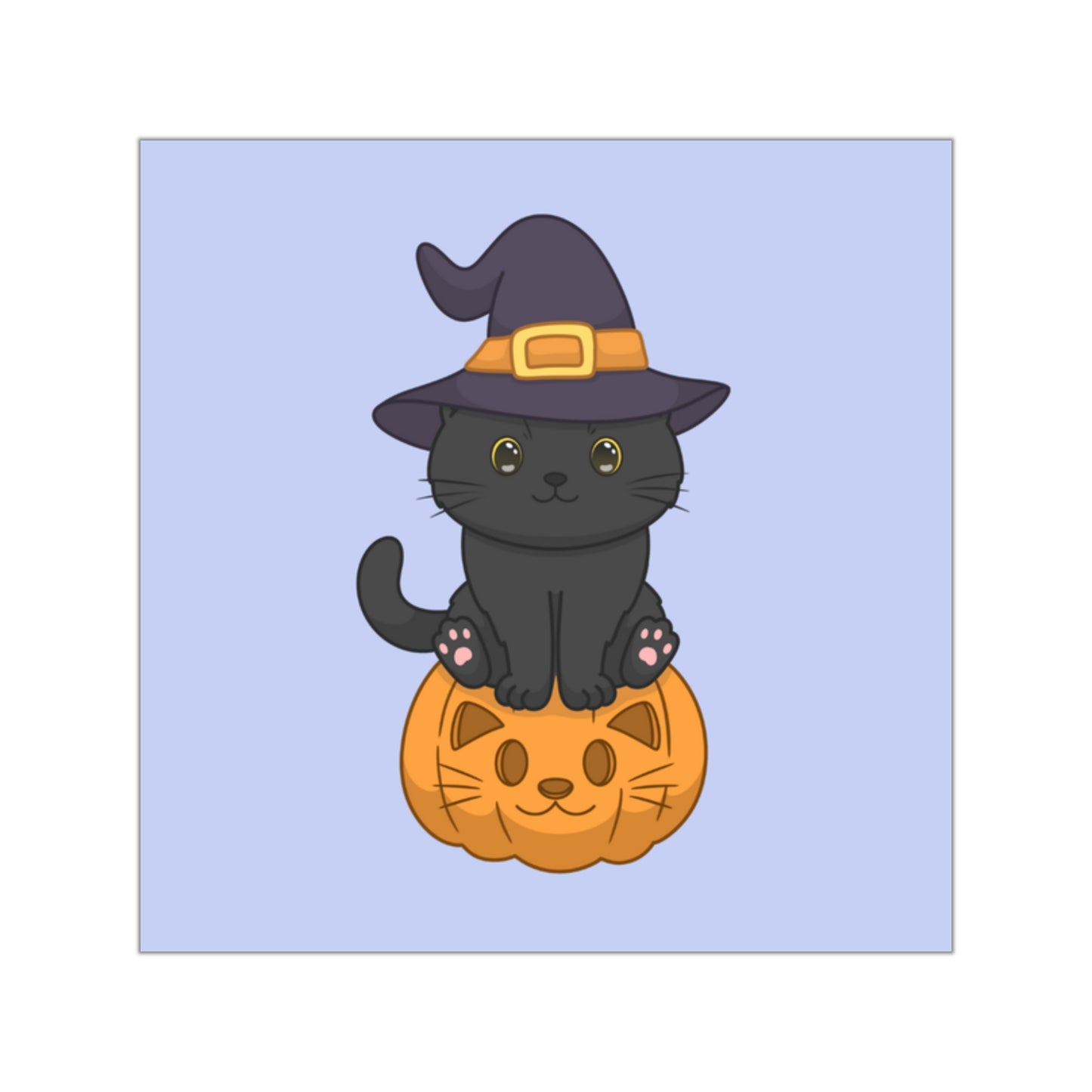 "Purrfectly Spooky Pumpkin" Sticker - Purple