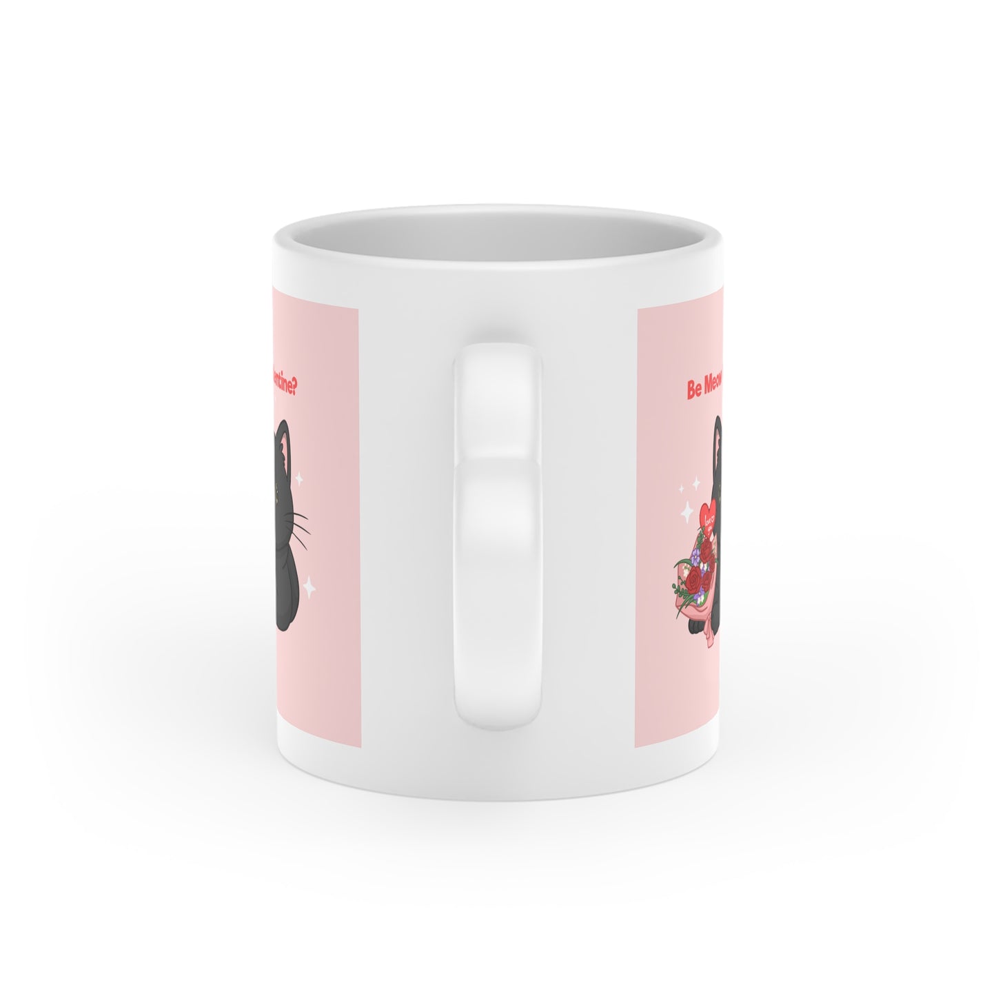 "Be Meow Valentine?" Heart-Shaped Mug