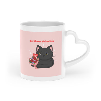 "Be Meow Valentine?" Heart-Shaped Mug